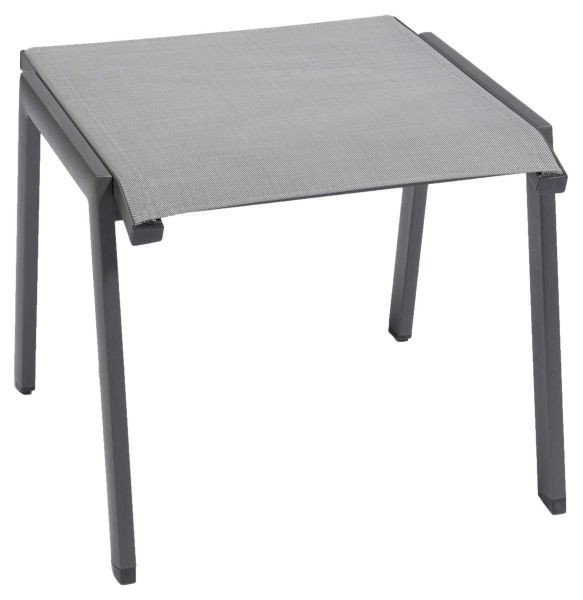 Jati & Kebon Hocker Beistelltisch Tinos / Rhodos Aluminium eisengrau Textilene silver grey