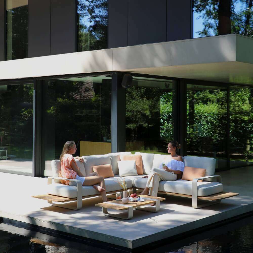 Dox Loungeset mit Tisch und inkl. Outdoor Kissen Desert, Gestell