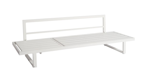 Jati & Kebon Rao High Multifunktionsliege / 3-Sitzer Sofa weiss matt, mit Verstellfunktion 210x72,5