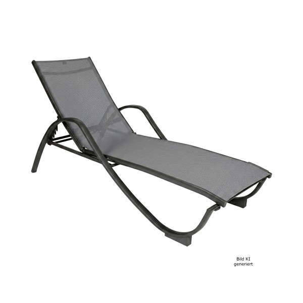 Lanzaro Stapelliege, Gestell Aluminium eisengrau, Textilene graphit