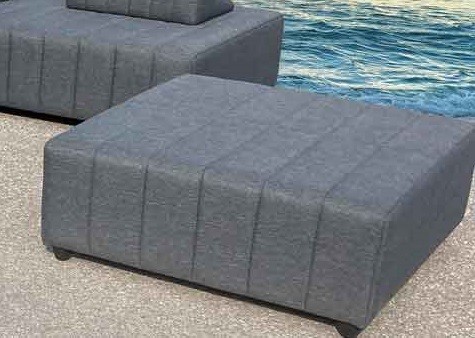 Melanca 1-Sitzer Lounge Modul grau, Gestell Aluminium (2-Sitzer und Rückenlehnen müssen separat bes