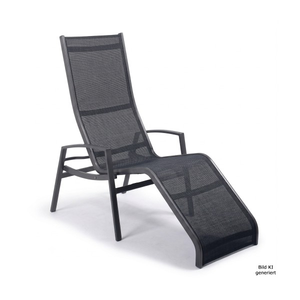 Estepa Bäderliege, Gestell Aluminium eisengrau, Textilene grau