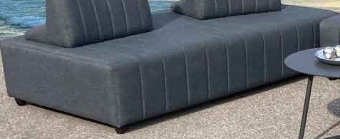 Melanca 2-Sitzer Lounge Modul grau, Gestell Aluminium (1-Sitzer und Rückenlehnen müssen separat bes