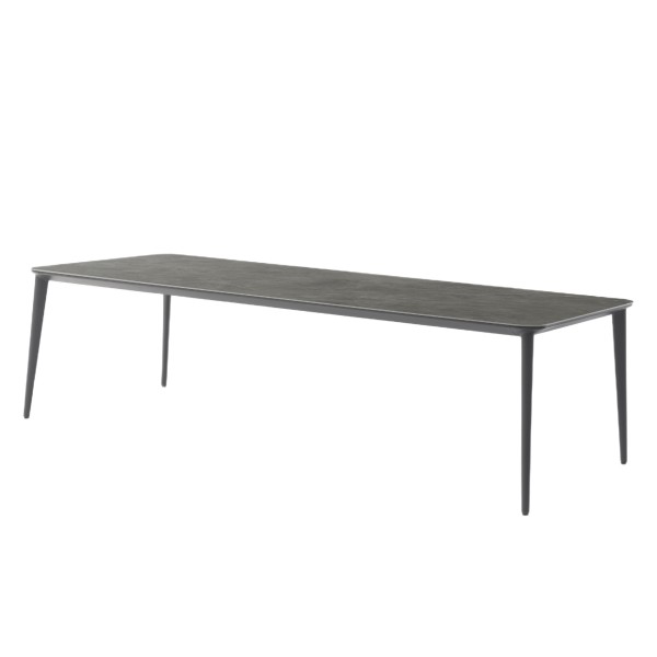 Timo Keramiktisch 240x100 cm, Gestell Aluminium anthrazit, Tischplatte graphite