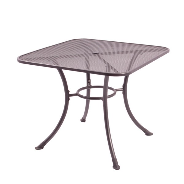 Kettler (GB) Tisch, Streckmetall, 90x90 cm, mit Schirmloch ø 39 mm. Farbe eisengrau.