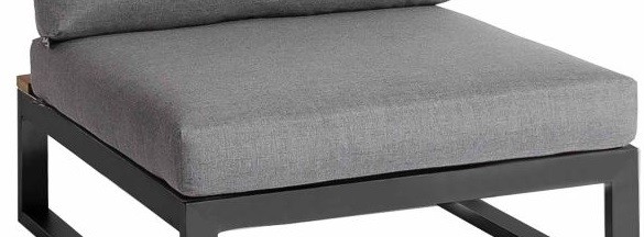 Jati & Kebon Lounge Sitzkissen 76x76 cm Sunbrella Cast Slate, Anti-Rutsch Material an der Unterseite