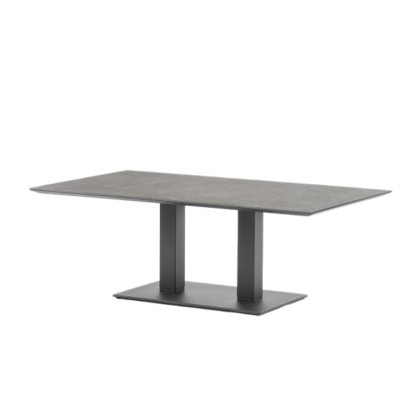 Hilo Keramiktisch 140x80 cm, höhenverstellbar, Gestell Aluminium anthrazit, Tischplatte graphite