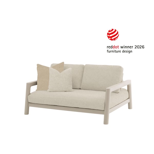 Tolo 2-Sitzer Loungesofa, Gestell Aluminum latte, Rope latte, Kissen Boucle beige